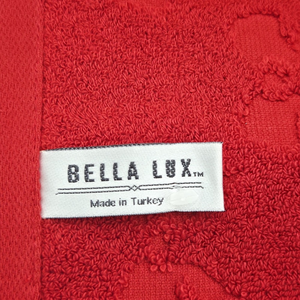 Bella Lux Christmas Collection Red Bows Embossed Turkish Cotton Towel Set Of 4pc - Picture 2 of 10
